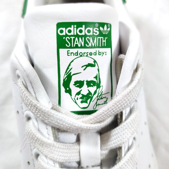 EUC Adidas Stan Smith White & Green Tennis Shoes Size 5 – 6 - Picture 4 of 8
